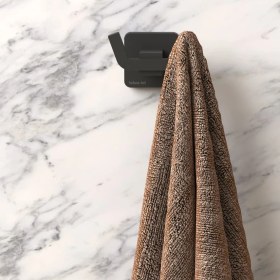 Resim Tekno-tel ÖMÜR BOYU PASLANMAZ BANYO HAVLU ASKI MAT SİYAH MG336 
