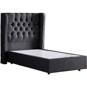 Resim Setaymobilya Baza, Riga Tek Kişilik Baza + Başlık Seti, Antrasit 