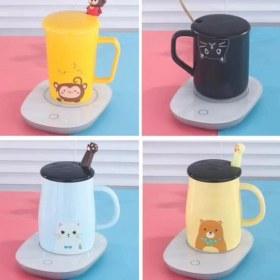 Resim 55 Derece Sabit Sıcaklıkta Seramik Metal Cam Kupa Isıtıcı 