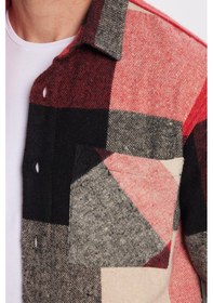 Resim Tudors Erkek Relax Fit Rahat Kesim Tek Cepli Kareli Kışlık Oduncu Gömlek-32467 Çok Renkli 