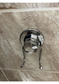 Resim Ömür Boyu Paslanmaz Vakumlu Banyo Tuvalet Havlu Askısı 2 Li Krom Gümüş 