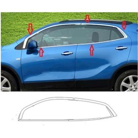 Resim Opel Mokka Uyumlu 2012 2020 Cam Çerçevesi Krom 