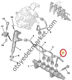 Resim PEUGEOT 206 1,4 HDI 1.ENJEKTÖR BORUSU (ORJİNAL) 