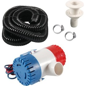 Resim 12v-1100gph Tekne / Rv Sintine Karter Su Pompası Siyah Drenaj Borusu İle 