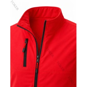 Resim Toker Tekstil Softshell Yelek - Su Geçirmez Kırmızı Kolsuz Günlük Kullanım İçin Ürün 
