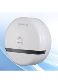 Resim Mulpex Duvara Monte Mini Jumbo Tuvalet Kağıdı Dispenseri Abs Gövde, Kilitli, Vidalı & Yapışkan Montaj Beyaz Beyaz 