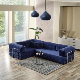 Resim Evdemo Legom Lucas Yatak Olabilen Çok Amaçlı L Koltuk Mavi 