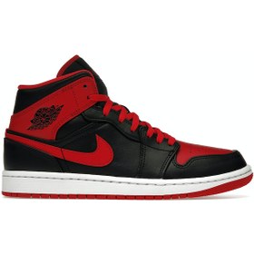 Resim Nike Air Jordan 1 Mid 'alternate Bred Erkek Basketbol Spor Ayakkabı 001 