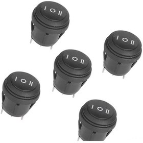 Resim Xindoker 5 Adet Siyah Dairesel Kayar Anahtar, 3 Konumlu Açık/kapat/açık , 3 Pimli, 10a/125v-6a/250v, Su Geçirmez Kapaklı, Araç-motosiklet-uygulamalı 