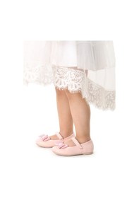 Resim Kiko Kids Cırtlı Fiyonklu Kız Çocuk Babet Ayakkabı Ege 200 Cilt Pudra 