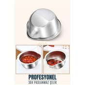 Resim ÖYKÜ VE YİĞİT Pirinç Süzgeci Makarna Salata Süzgeci 304 Paslanmaz Çelik Mink Design 