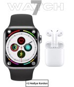 Resim GoMarkt Smart Watch 7 Series Akıllı Saat ve I12 Bluetooth Kulaklık Iphone ve Android Uyumlu Ikili Set 