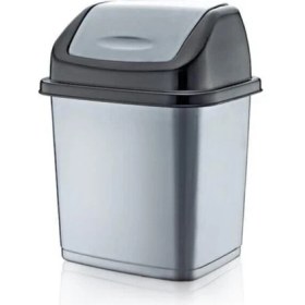 Resim Gri 5.5 Lt. Çok Amaçlı Çöp Kovası, Ofis, Mutfak ve Banyo Için Kullanışlı 