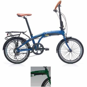 Resim Carraro Flexı Comfort Katlanır Bisiklet 320h V 20 Jant 8 Vites Mat Koyu Yeşil-parlak Siyah-bakır Yeşil 