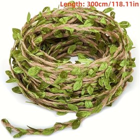 Resim 300cm Yapay Yeşil Yapraklı Sarmaşık Çelengi - Gerçekçi Sahte Sarmısak, Noel, Cadılar Bayramı, Doğum Günü Partisi Dekoru, Hediye Paketleme ve DIY El İşleri İçin - Dayanıklı Elektriksiz Ev Süsü, Tatil Dekorasyonu, Doğal Görünüm 