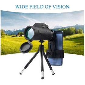 Resim Fortunelane 80x100 Büyütmeli Yüksek Netlikte Tek Göz Teleskop + Telefon Klipsi + Tripod, Doğa Yürüyüşü İçin Mükemmel 