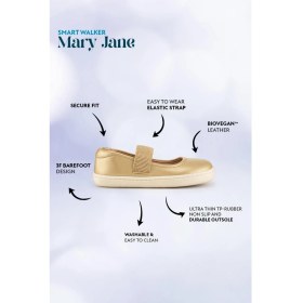 Resim Hopfrög Smart Walker Mary Jane Altın Yıldız Barefoot Kız Babet Ayakkabı 