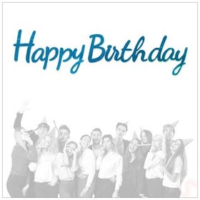 Resim Happy Birthday Simli Folyo Karton Banner, 2 Mt - Mavi 0 - 99 