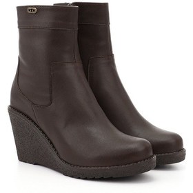 Resim Gönderi R Kahve Antik Fermuarlı Dolgu Topuklu Bot Kahve 