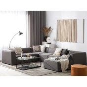 Resim Genel Markalar Felicita 7 Parça İç/Dış Mekan L Köşe Koltuk Takımı Su Tutmaz Füme Oturma Grubu Bahçe Salon Mobilyası 