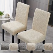 Resim 6 adet/8 adet/10 adet Boho Stil Düz Renk Nakışlı Elastik Koltuk Örtüleri, Tüm İçerisinde, Polyester %100, 200-250 g/m², Polar Peluş, Makinede Yıkanabilir, El Yıkamalı, Kaymaz Örtü Tutucu ile, Otel Restoran Ofis Parti Salonu Ev Dekorasyonu için 