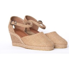 Resim Star Tombis Gerçek Elişi Hasırlı Keten Espadril Dolgu Topuk Handmade Hasır 