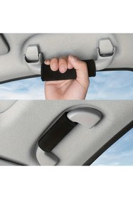 Resim KYLE XM Siyah 4 Adet Araç içi Tutunma Kolu Kılıfı Şık Tasarım Oto Aksesuar Suni Deri Çırtlı 