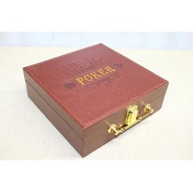 Resim Deri Çantalı 100 Chip ve 2 Adet Iskambil Kağitına Sahip Poker Oyunu ALK4228 