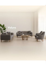 Resim Lara Sırt Mekanizmalı Üç Adet Üçlü Kanepe & Yataklı 3'lü Koltuk 3+3+3 - Latte Latte 