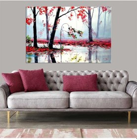 Resim Es10 Dekoratif Yağlıboya Efektli Beyaz At Kanvas Tablo (90 x 60) 