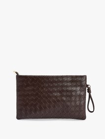 Resim Koton Örgü Desenli Fermuarlı Suni Deri Büyük Clutch Çanta 