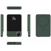 Resim Yaozixa Yeşil 5000mah Magsafe Manyetik Powerbank - Pd20w Çift Yönlü Hızlı Şarj - Ultra İnce Metal Mobil Şarj Cihazı 