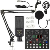 Resim LGT240 Filtreli Condenser Mikrofon V8S Live Plus Ses Kartı ve Standlı Set 