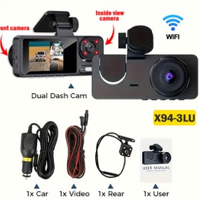 Resim İMEXTECH 3 Kanallı Araç İçi Kamera 1080P WiFi Dashcam Gece Görüşlü Ön Arka İç DVR Kayıt Cihazı 