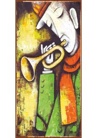 Resim çapkın müzisyen (10 CM X 20 CM) mini retro ahşap poster 