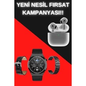 Resim Uslucan Alışveriş Akıllı Saat ve Kulaklık Seti Bildirim Görme Arama Cevaplama Anc Özelliği 