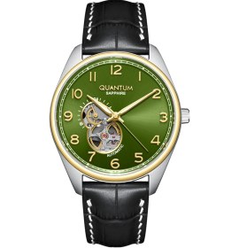 Resim Quantum Qmg1241.371 Deri Kordon Otomatik Mekanizma 10 Atm Suya Dayanıklı Siyah Renk Erkek Kol Saati Metal 