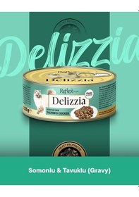 Resim Plus Delizzia Yetişkin Somonlu-tavuklu Gravy Kedi Maması 24x85 Gram 