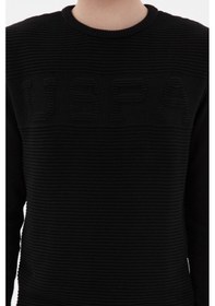 Resim U.S. Polo Assn. Erkek Slim Fit Bisiklet Yaka Siyah Kazak 50293089-VR046 
