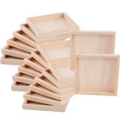 Resim 20/12 adet Bitmemiş Ahşap El İşi Tepsileri, Çok Amaçlı Sergileme Platformları, DIY Boyama, Boyama, 3B Yapbozlar ve Sanat Projeleri için 