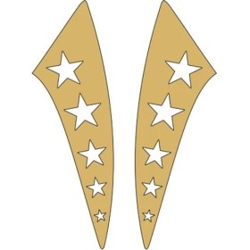 Resim SEVGENT Cg Gold Yıldızlı Çamurluk Yan Sticker 