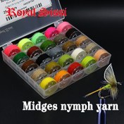 Resim Balıkçıların Tercihi, Kraliyet Sissi 25 Renk Mikro Tüylü İplik Seti Sinek Bağlama İçin - Mides, Nymphs & Küçük Sinekler İçin İdeal - Caddis & Mayfly İplik Makaraları Dahil 