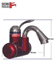 Resim Sıcak Musluk Elektrikli Ani Su Isıtıcı Termal Şofben Musluk Duvara Monteli Dsg-5k 