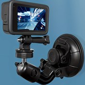 Resim Action Camera Suction Cup Mount Windshield Camera Holder Tripod Adapter for Gopro Hero 11, 10, 9, 8, 7, 6, AKASO EK7000, Brave 4, Dragon Touch, DJI OSMO Action, Insta360 X3 x2 - ABS Material 