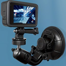 Resim Action Camera Suction Cup Mount Windshield Camera Holder Tripod Adapter for Gopro Hero 11, 10, 9, 8, 7, 6, AKASO EK7000, Brave 4, Dragon Touch, DJI OSMO Action, Insta360 X3 x2 - ABS Material 