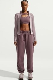 Resim Nike Sportswear Phoenix Fleece Oversize Fit Hibrid Mid Rise Jogger Kadın Eşofman Altı Mor 
