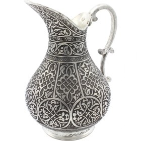 Resim Copperdone Ağır El Işlemeli Gümüş Eskitme Bakır Sürahi Osmanlı Koleksiyonu 11 