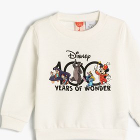 Resim Erkek Bebek Disney 100. Yıl Özel Sweatshirt Baskılı Lisanslı Uzun Kollu 
