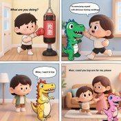 Resim Dayanıklı PVC Dinozor Şişme Boks Torbası - Çocuklar için Dikey Tumbler Oyuncak, Canlı Pembe/Yeşil/Sarı Renklerle Etkileşimli Yumruk Çantası, Hayal Gücü Oyununu Teşvik Ediyor & Motor Becerileri Geliştirir, Oynama Odaları ve Dinozor Temalı Hediyeler İçin Mükemmel, Dinozor Doğum Günü Parti Malzemeleri, Oynama Odası Dekoru, Eğlenceli Tasarım, Sağlam Yapı, Oynama Odası İhtiyaçları, Güvenli Malzeme, Okul Öncesi Çocuklar 