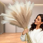 Resim SHARKBEE 24 Parça (48 Sap) Gerçekçi Pampas Otu - Ekstra Uzun 69.85 cm Bej/Nötr Yapay Çiçek Saplantıları, Hava Koşullarına Dayanıklı Düğün, Ev, Ofis, Parti Dekoru İçin - İç Mekan/Dış Mekan Boho Çiftlik Evi Merkez Süslemeleri - Bakım Gerektirmez, Doğal Estetik, Kabartılı Dokulu, Dekoratif Saplar, DIY Dekorasyon 
